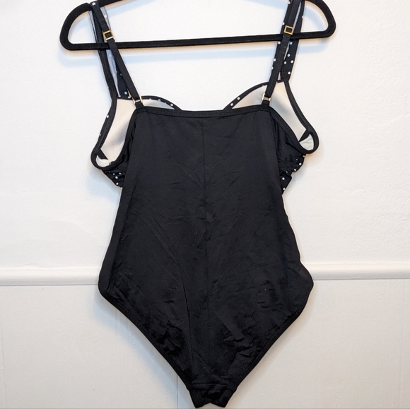 La Blanca Black & White Polka Dot One-Piece Swimsuit Size 14 🌊✨ - Picture 2 of 16